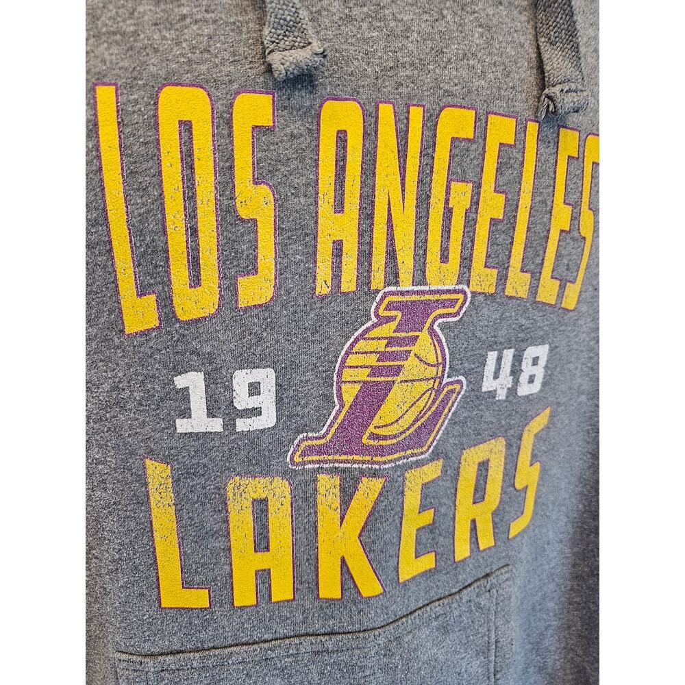 Los Angeles Lakers Fanatics Ash Antique Stack Tri-Blend Raglan Hoodie 2XL LA - Picture 4 of 7